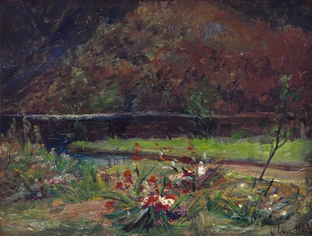 CAVALLERI VITTORIO Torino 16/02/1860 - 22/05/1938Fiori in giardinoolio su...