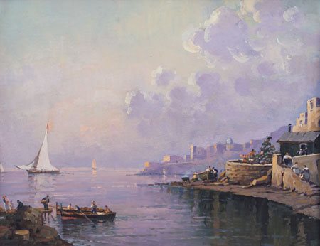 DE CORSI NICOLAS Odessa (Russia) 05/08/1882 - Napoli 1956Marina, 1945olio su...