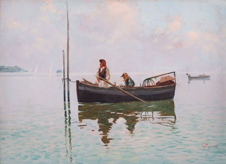 PISANO GIOVANNI Senis (Or) 17/05/1875 - Torino 13/12/1954Pescatoriolio su...