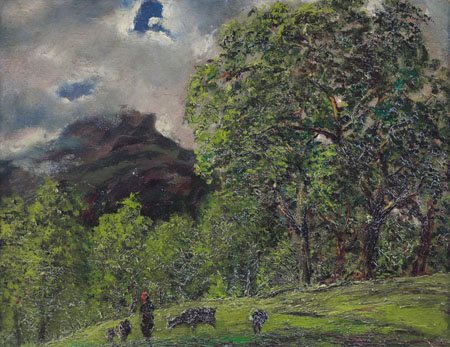 PAVAN ANGELO Vicenza 28/01/1893 - Venezia 1945Nei boschi di Valdier, 1940olio...