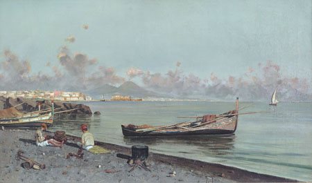 TORCIA FRANCESCO SAVERIO Napoli 1840 - dopo il 1891Mergellinaolio su tela...