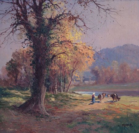 RODA LEONARDO Racconigi (CN) 1868 - Torino 1933Campagna piemontese con...