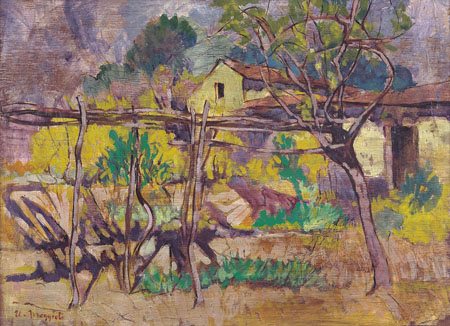 MOGGIOLI UMBERTO Trento 25/06/1886 - Roma 26/01/1919Paesaggioolio su tavola...