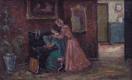 LEUTENEZ RICHARD LEON Oulenaarde 1881 - Brugge 1960Lezione di pianoolio su...