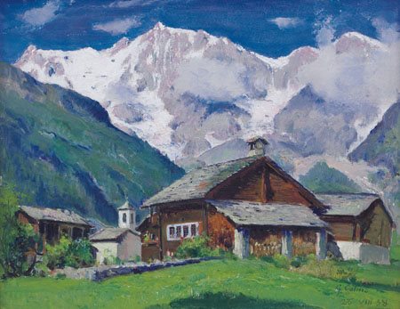 COLMO GIOVANNI Torino 13/05/1867 - 24/04/1947Paesaggio montano con baite,...