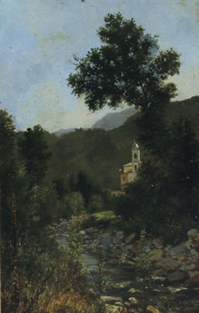 FALCHETTI ALBERTO Caluso (To) 10/11/1878 - 09/06/1951Scorcio montanoolio su...