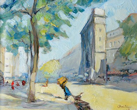 BARILLA' PIETRO 1887 - 1953Paesaggioolio su masonite cm. 32x41, firma in...