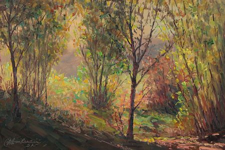 LOMBARDINI IGNAZIO Vespolate (NO) 1903 - Novara 1987Sottobosco, 1975olio su...