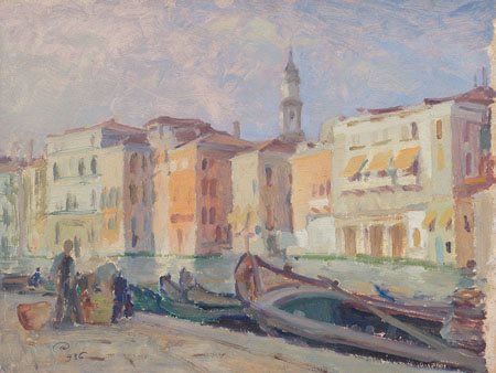 COMBONI ADONE Trento 1880 - Venezia 1959Scorcio Veneziano, 1936olio su...