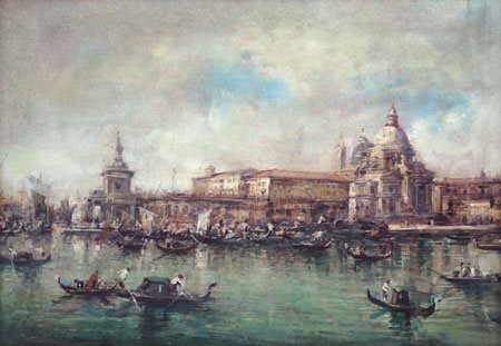 ANONIMO XIX SECOLO Veneziaolio su tela cm. 48x68.