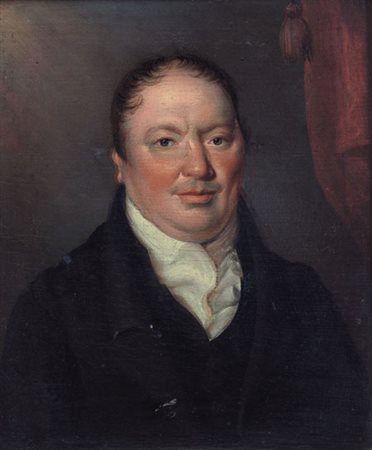 ANONIMO XIX SECOLO Ritratto di gentiluomoolio su tavola cm. 29,7x25,3,...