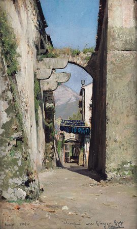 CAPRILE VINCENZO Napoli 24/06/1856 - 23/06/1936Vecchio paese, 1887olio su...