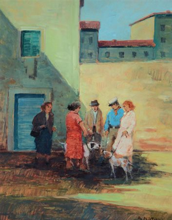 NATALI RENATO Livorno 10/05/1883 - 07/03/1979Scena di vita livorneseolio su...