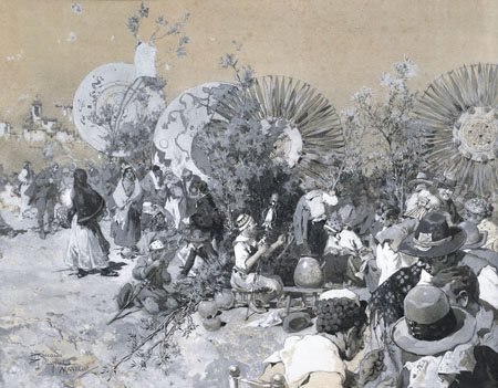 PELLEGRINI RICCARDO Milano 11/03/1863 - Crescenzago 31/03/1934Scena di vita a...