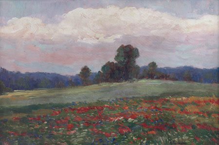 TERRACINA ARTURO BACIO Napoli 1882 - 1951Paesaggio estivoolio su cartone cm....