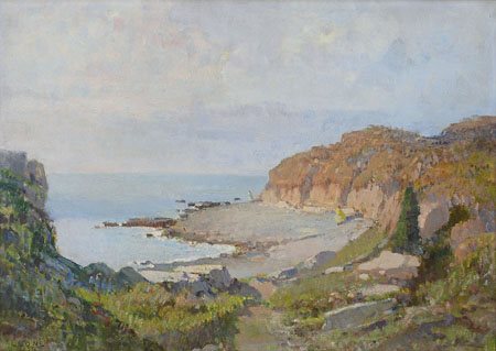 LEONE ROBERTO Tronzano V.se (Vc) 1891 - Torino 1975Scogliera, 1954olio su...