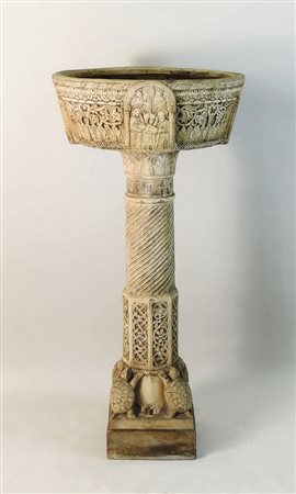 ACQUASANTIERA IN TERRACOTTA - TERRACOTTA COLUMN STOUP Signa, Anni Trenta -...