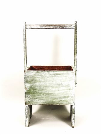 FIORIERA IN LEGNO TENERO - FLOWER WOODEN BOX laccata verde acqua h cm...