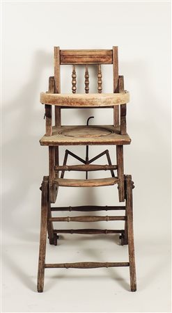 SEGGIOLONE DA BAMBINO IN ROVERE - OAK HIGH CHAIR Inghilterra, XIX secolo -...