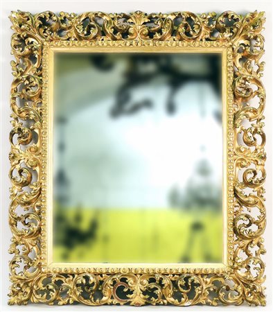 SPECCHIERA IN LEGNO INTAGLIATO E DORATO - GILTWOOD MIRROR XIX secolo - 19th...