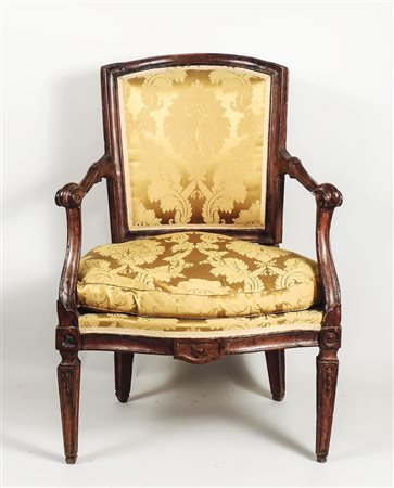 POLTRONCINA IN NOCE - WALNUT ARMCHAIR fine del XVIII secolo - Late 18th...