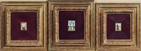 RENATO ZINI (1890-1969) Monachina, Frate e Frati al pozzo tre piccoli dipinti...