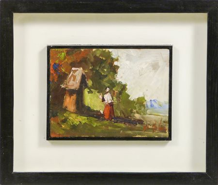 NORBERTO MARTINI (1940-2007) Paesaggio con chierichetto - Landscape with...