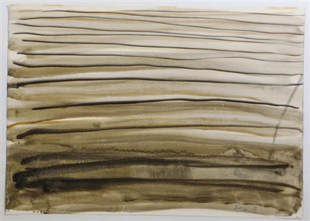 SERGIO SCATIZZI (1918-2009) Terre a Volterra 1963 tempera acquerellata su...