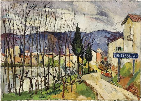 RODOLFO MARMA (1923-1999) Pontassieve 1966 olio su tela - oil on canvas,...