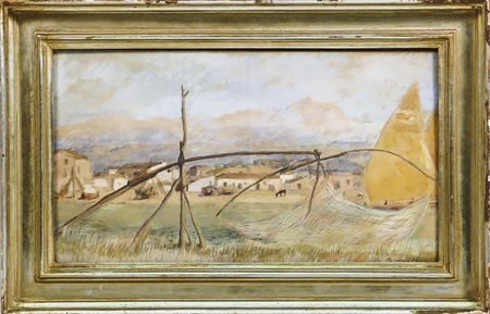 MICHELE CASCELLA (1892-1989) Trabacco sul Pescara 1922 - Net on Pescara River...