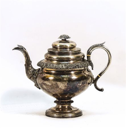 TEIERA IN METALLO ARGENTATO - SILVER-PLATED TEAPOT XIX secolo - 19th Century...