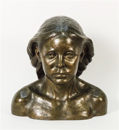 BUSTO DI FANCIULLA - BUST OF A YOUNG GIRL scultura in bronzo - bronze...