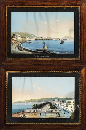 VILLA REALE E VEDUTA DEL GOLFO DI NAPOLI - NAPLES VIEWS fine del XIX/ inizio...