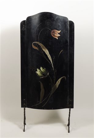 PARASCINTILLE DA CAMINO IN TOLE - TOLE FIREGUARD periodo Liberty - Art...