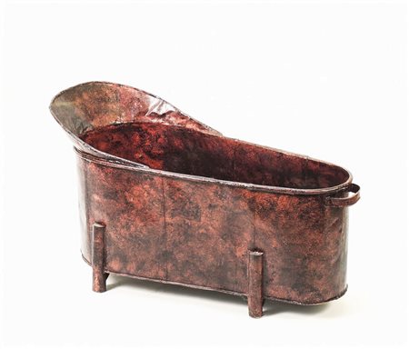PICCOLA TINOZZA IN METALLO LACCATO - LACQUERED METAL TUB XIX secolo - 19th...