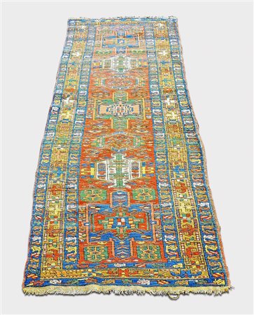 GALLERIA KARADJA - KARADJA LONG RUG fondo rosso mattone, campo a motivi...