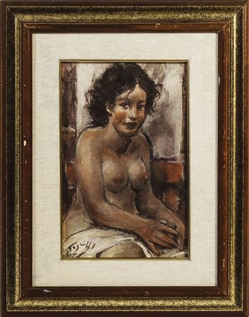 ERMANNO TOSCHI (1906-1999) Nudo femminile - Female Nude tecnica ad affresco...