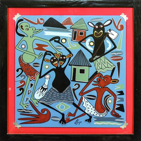 GEORGE LILANGA (1934-2005) Composizione con figure - Composition with Figures...