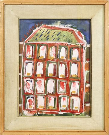 SILVIO LOFFREDO (1920-2013) Battistero - Baptistry olio su cartoncino telato...