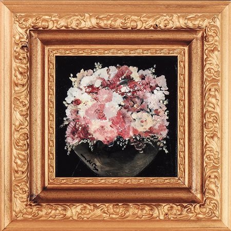 ANNA MARIA DI VOLO Vaso con fiori - Flowers in a Vase olio su tela - oil on...