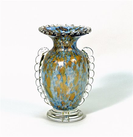 VASO A BALAUSTRO IN VETRO AVVENTURINA - BALUSTER GOLDSTONE VASE h cm 28