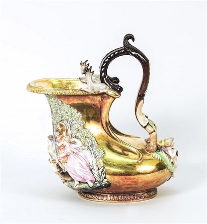 VERSATOIO IN PORCELLANA - PORCELAIN EWER - Capodimonte, inizio del XX secolo...