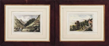 PAESAGGI DI MONTAGNA - MOUNTAIN LANDSCAPES DUE ACQUERELLI SU CARTA - TWO...