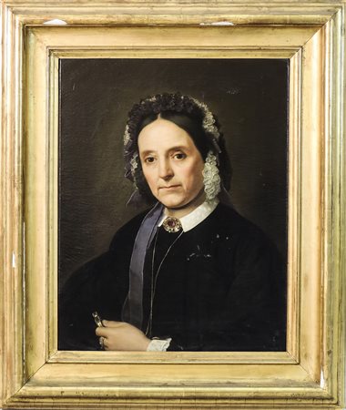 RITRATTO DI SIGNORA CON CAPPELLO - PORTRAIT OF A WOMAN WITH HAT XIX secolo -...