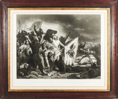 LA VITTORIA DI LEGNANO - THE VICTORY OF LEGNANO Goupil 1868 litografia -...