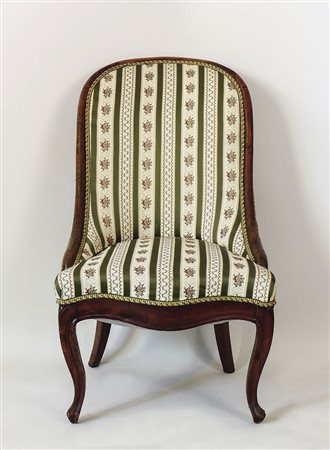 POLTRONCINA A GONDOLA IN NOCE - WALNUT ARMCHAIR gambe anteriori mosse, le...