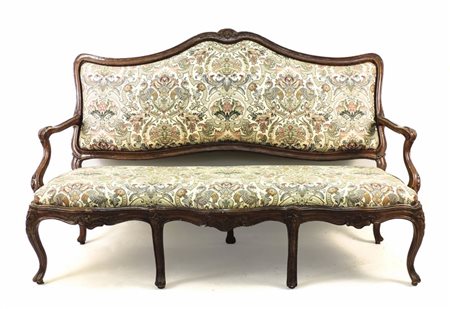DIVANO IN NOCE A TRE POSTI - WALNUT SOFA fine del XVIII secolo - late 18th...