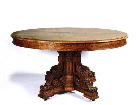 TAVOLO OVALE ALLUNGABILE IMPIALLACCIATO IN NOCE - WALNUT OVAL EXTENDIBLE...