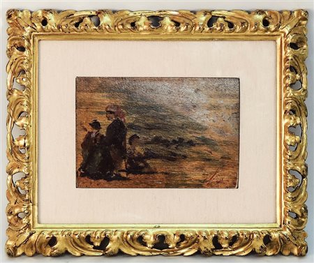 SILVESTRO LEGA (1826-1895) Studio di figura femminile con due bambini - Study...