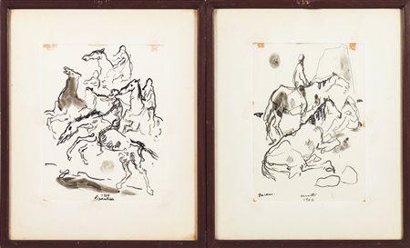 FELICE CARENA (1879-1966) Cavalli e Apocalisse 1964 - Horses and Apocalypse...